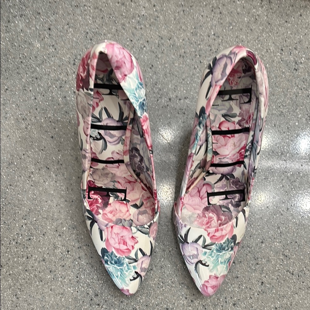 Elle Pink and Blue Floral Heels